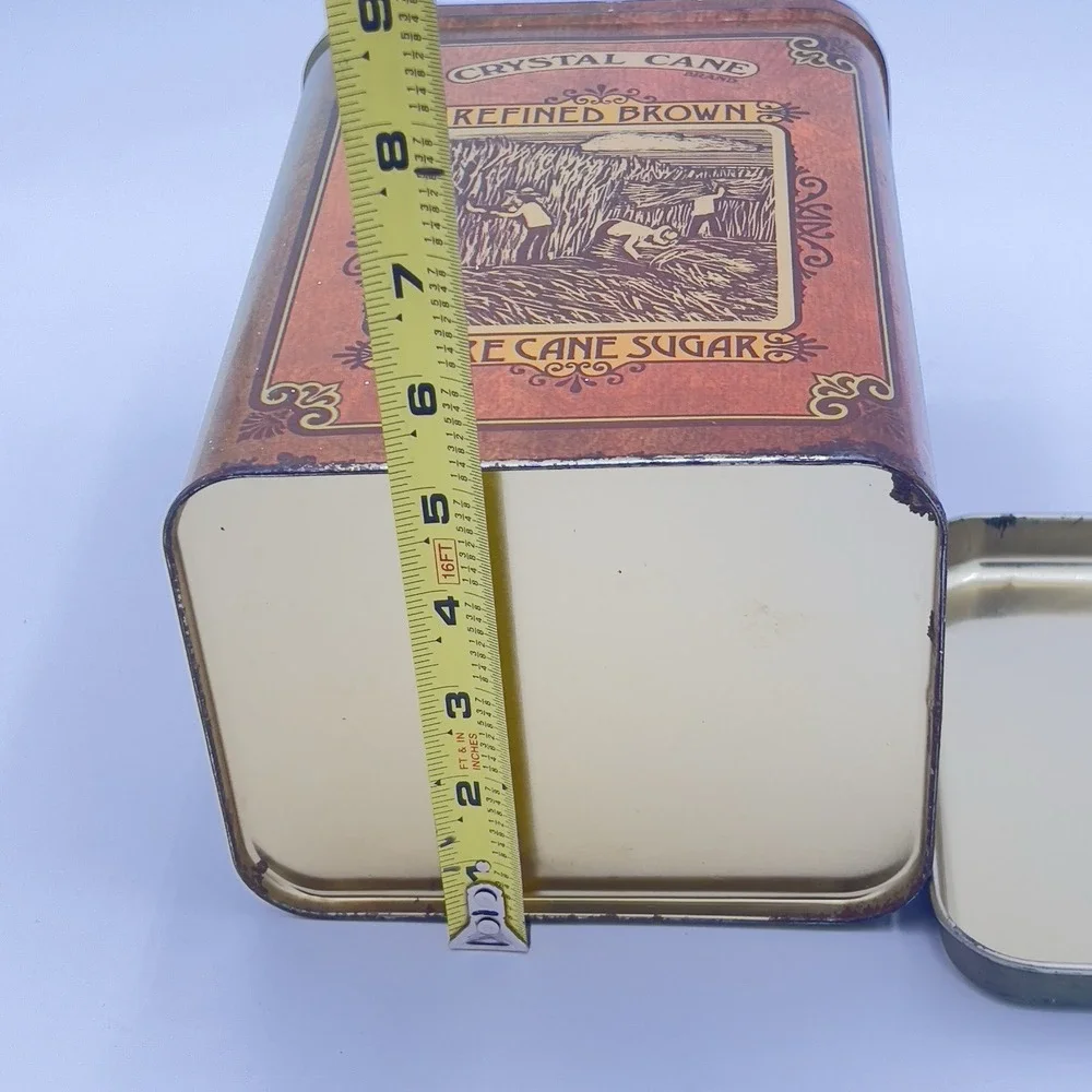 Vintage metal tin Cheinco Chrystal Cane sugar